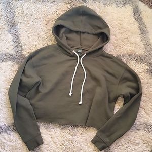 Wild fable olive cropped hoodie
